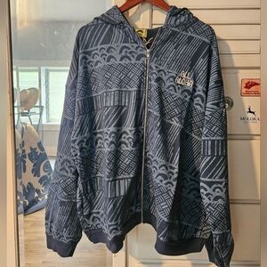 KEALOPIKO UNISEX ZIP UP JACKET - SIZE 2X - HE HOOHENO UA PRINT - BLUE COLOR